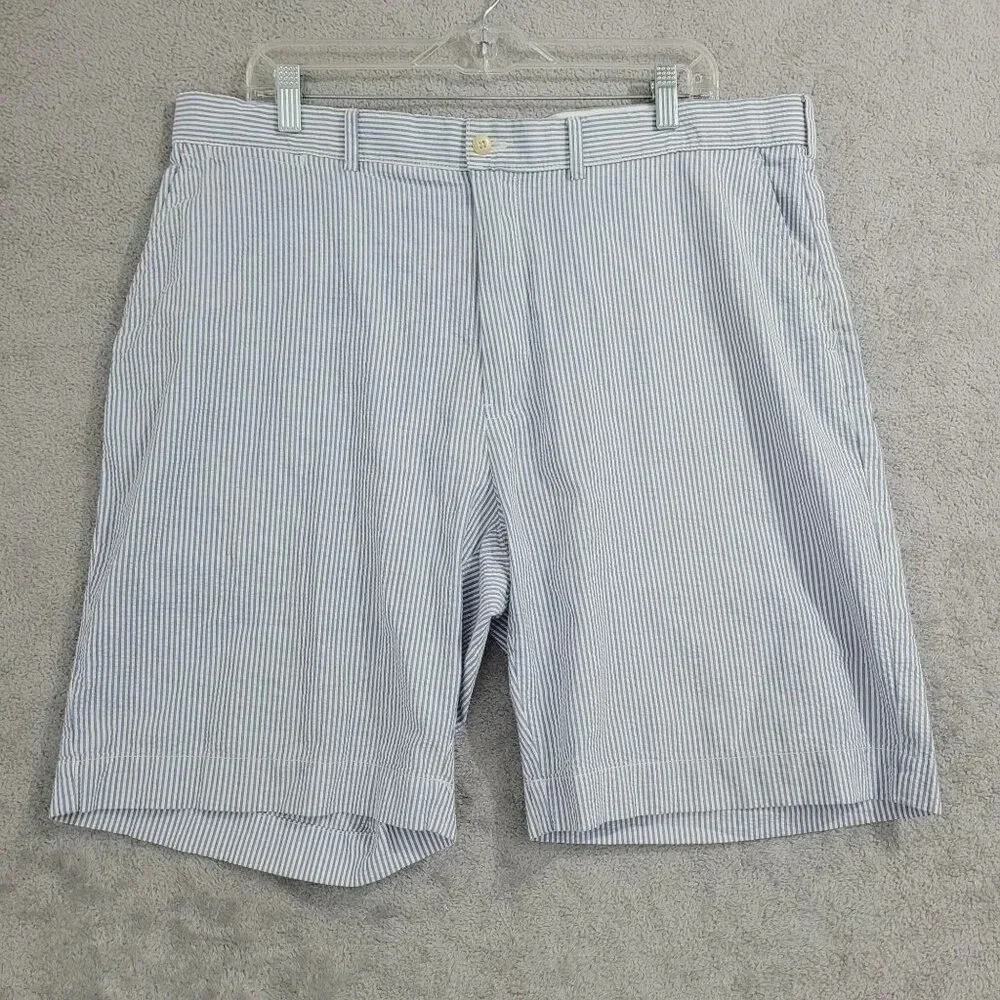 Vtg Polo Ralph Lauren Mens Blue & White Striped Cotton Shorts Size 38  10CT